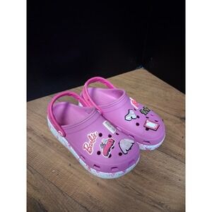 Kids Barbie Crocs Clog Shoes Pink Kids Size 3 Youth Slip On